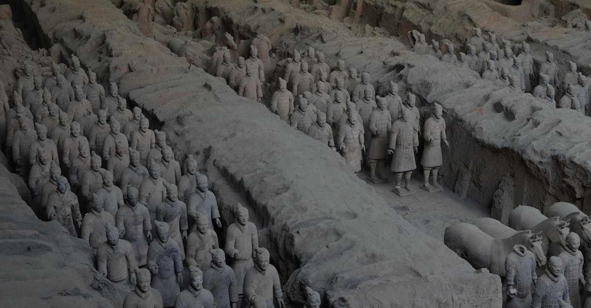 discover the ancient terracotta army, a stunning collection of life-sized clay soldiers and horses, guarding the mausoleum of china's first emperor, qin shi huang.